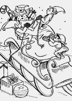 coloriage les elfes preparent le traineau du pere noel